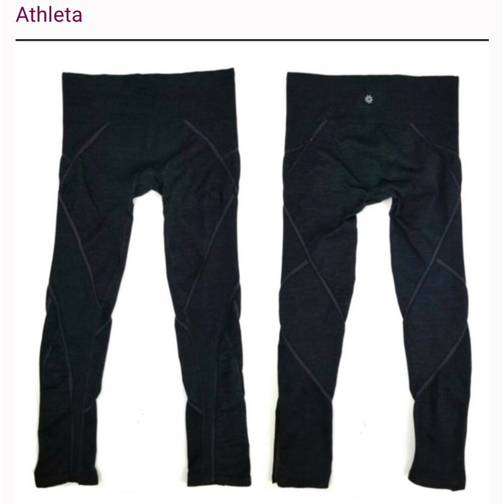 ATHLETA Embodiment Black/Dark Grey Compression Leggings Size Medium